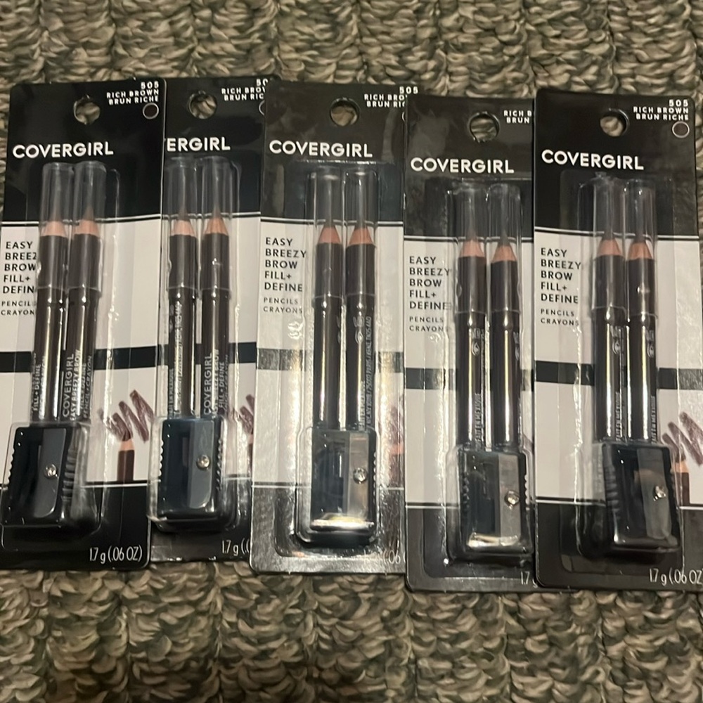 5 New Covergirl Brown Pencils - 505 Rich Brown